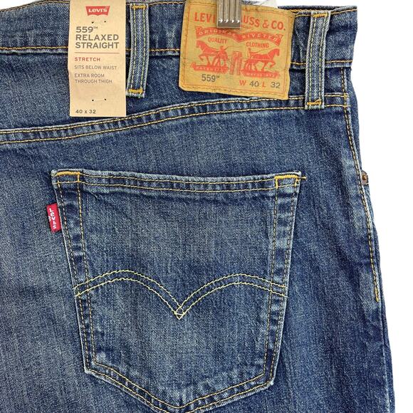 Levi's Men's Denim Pants 559 Relaxed Straight Size 40x32 Stretch - Picture 3 of 11